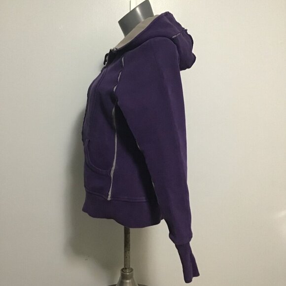 Lululemon Special Edition Scuba Hoodie Purple with Gray Trim Size 8 - Picture 7 of 12
